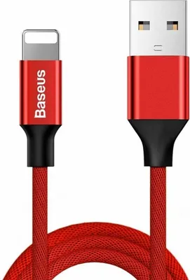 Zdjęcie produktu dla Baseus Yiven kabel przewód w materiałowym oplocie USB / Lightning 1,8M czerwony (CALYW-A09)