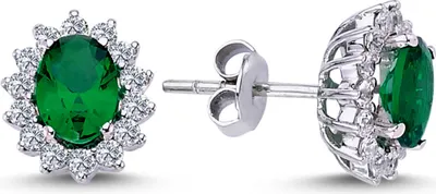 Produktbild von Entourage Diamant Oval Smaragd Ohrringe 585/1000 Weißgold