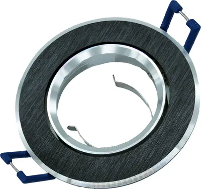 Image de Spot de plafond orientable noir et argenté GU10 rond ID-1023 Idealed