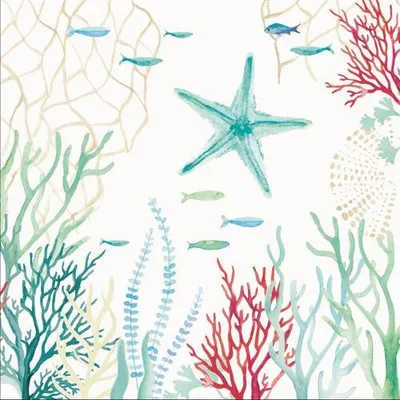 Produktbild von 20 Servietten Under the Sea - Unterwasserszene 33x33cm