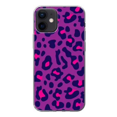 Produktbild von MuchoWow® Handyhülle Schutzhülle Hülle für iPhone 12 Pantherdruck - Lila - Rosa Silikon Softcase Handy Hülle - Schutzhülle