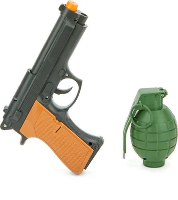 Produktbild von Pistole und Granate Soldaten-Accessoire-Set 2-teilig grün-schwarz-orange