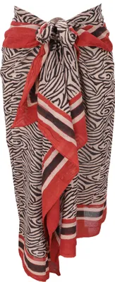 Produktbild von Leichter Pareo Schal, Sarong, Handbedrucktes Baumwolltuch - Farb Kombination 5, Uni, Schwarz, Baumwolle, 160*100 cm, Sarongs & Tücher