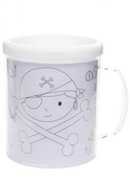 Produktbild von Piraten Becher selbst bemalen Set für Kinder - 300ml