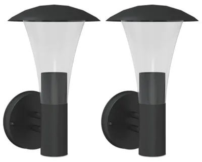 Immagine prodotto di vidaXL Luci da parete per esterni 2 pezzi in acciaio inox nero