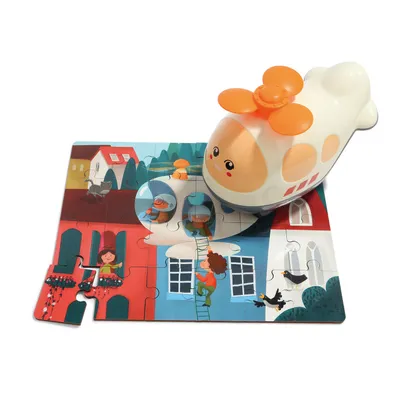 Image de Puzzle avion, en bois avec jouet