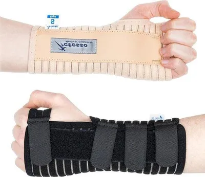 Produktbild von Famanu Handgelenkbandage mit Schiene für Karpaltunnelsyndrom und Sehnenentzündung - Klein rechts Schwarz