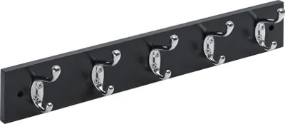 Produktbild von Hettich Garderobenleiste 5 Haken 50,0 x 8,0 x 7,5 cm schwarz