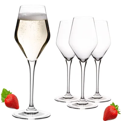 Produktbild von IMPERIAL Sektgläser 170ml Serie "Rom" Set 4-Teilig Champagnergläser aus Crystalline Glas Sektglas Spülmaschinenfest