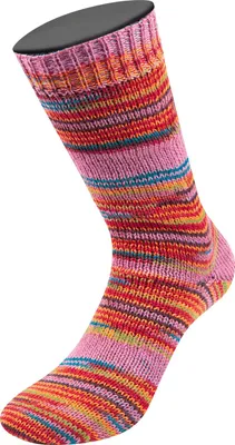 Produktbild von Lana Grossa - Meilenweit 8-fach 150g Caprese 9977 petrolblau rot orange pink limette dunkelbraun burgund oliv