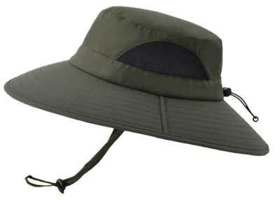 Produktbild von Sonnenhut für Damen und Herren, wasserdichter Fischerhut mit breiter Krempe, faltbarer Boonie-Hut zum Angeln, Wandern, für Garten, Safari und Strand