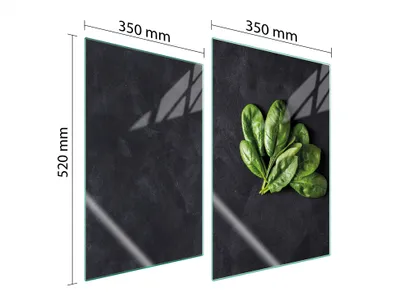 Produktbild von Herdabdeckplatten 2 teilig 35x52 Glaskeramikkochfeld Abdeckung Glas Schneidebrett Schiefer Basilikum