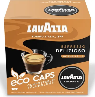 Produktbild von Lavazza A Modo Mio Eco Kapseln Espresso Delizioso 120g, 16 Kapseln
