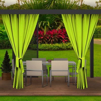 Zasłony ogrodowe 155x200cm limonka 2 szt | zasłony zewnętrzne wodoodporne | zasłony na zewnątrz | zasłony na taras balkon | zasłony do ogrodu
