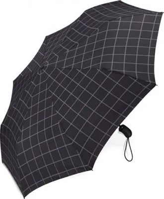 Produktbild von ESPRIT Taschenregenschirm Regenschirm Gents Easymatic Check Black schwarz
