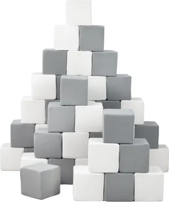 Obrázok produktu pre Sada 45 penových blokov Pyramída (biela, sivá)