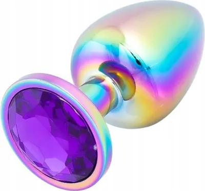 Produktbild von Sensual A64 Metall-Analplug mit violettem Kristall, 7 cm