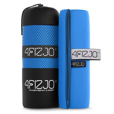 Produktbild von 4FIZJO Mikrofaser Sport- und Reisehandtuch 90 x 50 cm, schnelltrocknend, leicht und kompakt, blau