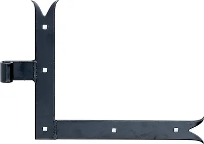 Image de Alberts 306380 Bande d'angle pour volets, finition droite ou queue de carpe pour le haut ou le bas, laque noire à tremper, rouleau : Ø14 mm, dimensions 250 x 300 x 35 mm, set de 2 pièces