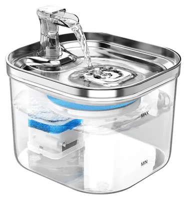 Produktbild von Katzenbrunnen 2 l, für Katzen und kleine Hunde, mit Filter, leise Pumpe, 3 Wasserstrommodi, für zu Hause