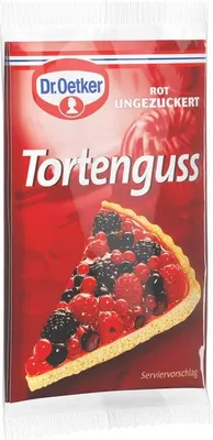 Obrázok produktu pre Dr. Oetker poleva na torty červená nesladená poleva na všetky druhy ovocia 36g