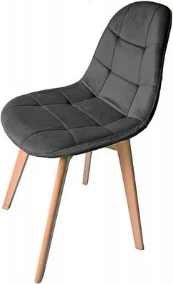 Produktbild von Ekspand | Veloursstuhl DSW WF1012 - Dunkelgrau - Ergonomisch - Modernes Design - Bequem und Stilvoll