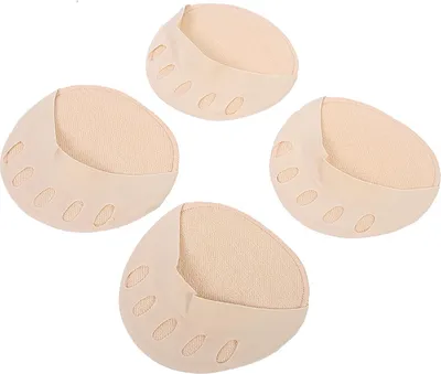 Obrázok produktu pre 2 páry podložiek pod nohy Podložky na podpazušie, podložky na prednú časť chodidla Vankúšiková podložka, bavlnená mäkká elastická vysoká, členková obuv prednej časti chodidla, náplasť na úľavu od bolesti prednej časti chodidla (3,3 X 3,3 palca) (farba kože)