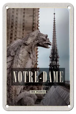 Produktbild von Blechschild Reise 12x18cm Notre-Dame de Paris Reiseziel Dekoration