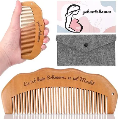 Produktbild von Holzkämme für schwangere Frauen - Natürliche Schmerzlinderung und Stresslinderung
