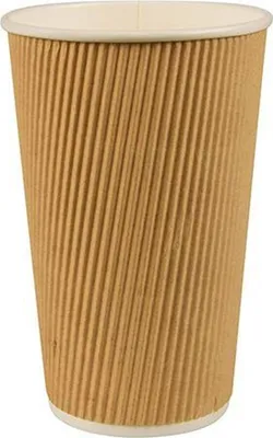 Produktbild von Trinkbecher, Pappe 0,4 l Ø 9 cm · 13,7 cm natur Ripple Wall
