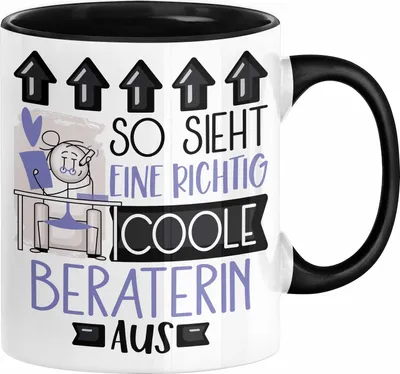 Produktbild von Beraterin Geschenk Tasse Lustig Geschenkidee für Beraterin Geburtstag So Sieht Eine Richtig Coole Beraterin Aus Frauen Spruch (Schwarz)