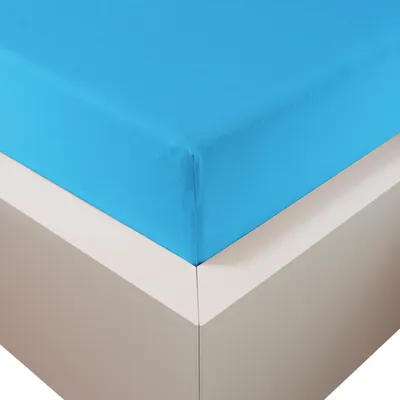 Produktbild von Traumschloss Premium Plus Edel-Jersey Spannbettlaken 180-200 x 200-220 cm türkis 260g/m², 47,5% Mako Baumwolle, 47,5% Lyocell, 5% Elasthan