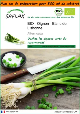 Image de SAFLAX Garden in the bag -- Oignon - Blanc de Lisbonne - 150 graines - Allium