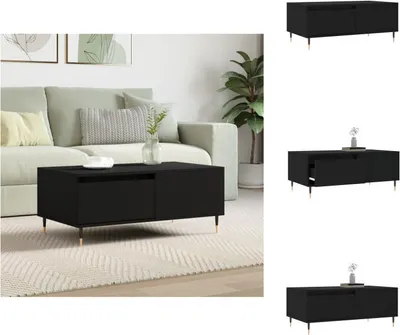 Zdjęcie produktu dla vidaXL Stolik kawowy czarny 90x50x36,5 cm materiał drewnopochodny - Stoliki kawowe