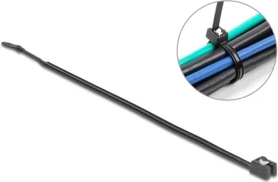 Produktbild von Delock Kabelbinder selbstschneidend L 370 x B 4,8 mm 50 Stück schwarz