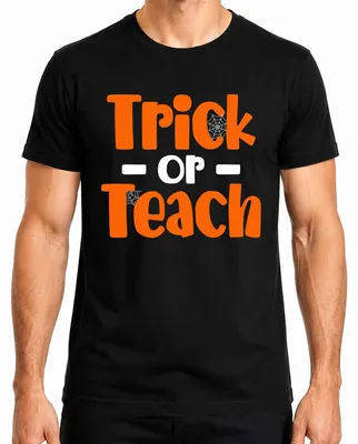 Obrázek produktu pro Trick or Teach Halloween Teacher Gift Vtipné pánské tričko, černá, XXL