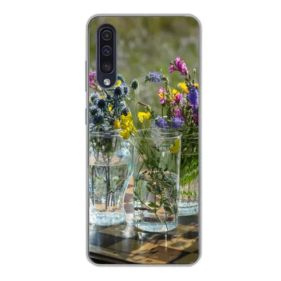 Produktbild von MuchoWow® Handyhülle Schutzhülle Hülle für Samsung Galaxy A50 Vase - Blumen - Farben Silikon Softcase Handy Hülle - Mobiltelefonhülle