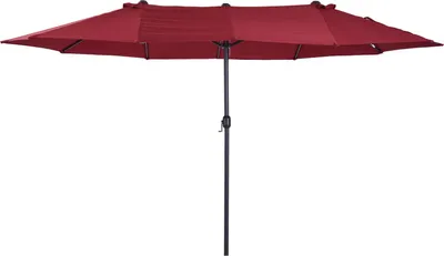 Zdjęcie produktu dla Fortuna Lai Parasol ogrodowy 455 x 270 cm Parasol targowy Podwójny parasol Parasol tarasowy z korbką ręczną Bordowy Owalny