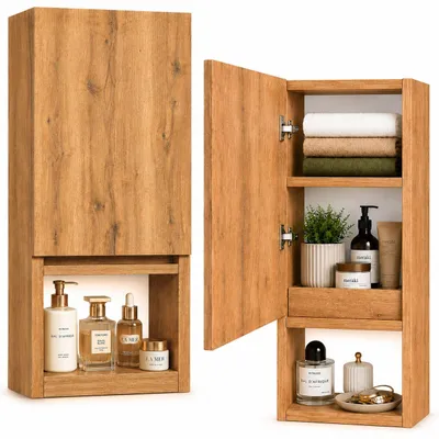 Produktbild von paplinskimoebel Ariza Hängeschrank, Badmöbel mit 3 Regalböden, Soft-Close, Eiche Lancelot, 75x28x25 cm, Links/Rechts, Anti-Fingerprint