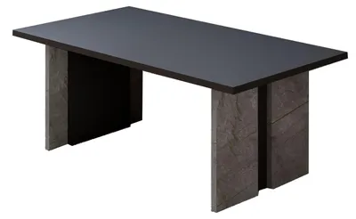 Produktbild von Couchtisch aus Holz "Ravello" - 90 x 50 x 40 cm - Anthrazitgrau marmoriert