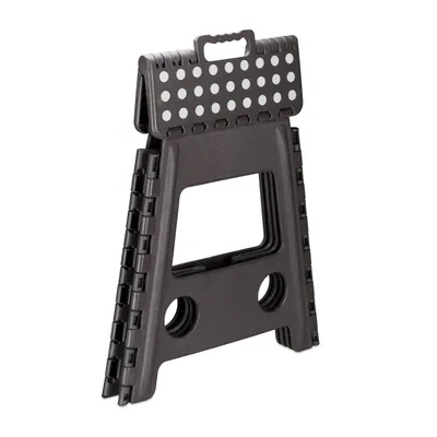 Obrázok produktu pre Skladacie stoličky Relaxdays, sada 2 ks, kempingové stoličky, veľké kúpeľňové stoličky, nosnosť do 150 kg, plast, rozmery: 39 x 39 x 32 cm, šedá