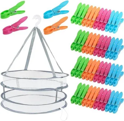 Produktbild von Famanu Wäscheklammern Set mit praktischer Wäscheklammerbox - windbeständig und rutschfest