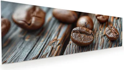 Produktbild von Glasbild 120x40cm in XXL für Wohnzimmer, Schlafzimmer Motiv Kaffeebohnen