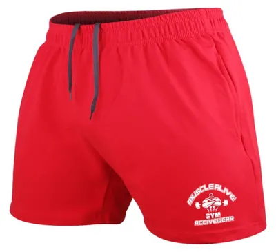 Immagine prodotto di Pantaloncini da bodybuilding sportivi - 95% cotone, colore rosso