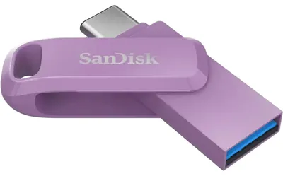 Produktbild von SanDisk Ultra Dual Drive Go USB 64GB, 64 GB, USB Type-A / USB Type-C, 3.2 Gen 1 (3.1 Gen 1), 150 MB/s, Drehring, Lavendel