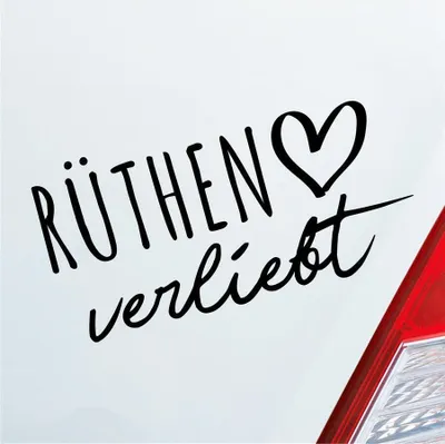 Produktbild von Auto Aufkleber Rüthen verliebt Herz Stadt Heimat Liebe Car 19x10 cm Schwarz Glanz Sticker Heckscheibenaufkleber
