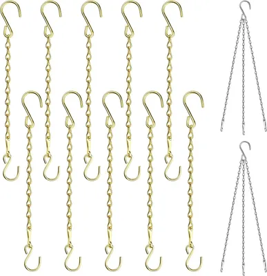 Obrázek produktu pro Sada řetězů na závěsné květináče, 12 kusů, 29–39 cm, pro květiny v květináčích, venkovní použití