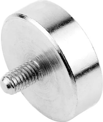 Produktbild von Topfmagnet (Neodymmagnet), Magnet mit Gewindezapfen M5 ø 25mm, vernickelt