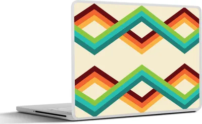Produktbild von MuchoWow® Laptop Aufkleber Sticker Cover Retro - Streifen - Design - Siebziger Jahre 36.5x27.5 cm - Laptop-Sticker