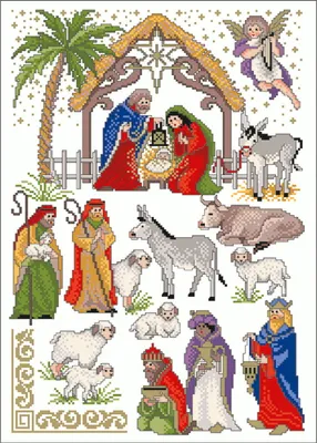 Produktbild von Kreuzstichvorlage von Lindner „Die Weihnachtsgeschichte“, 042